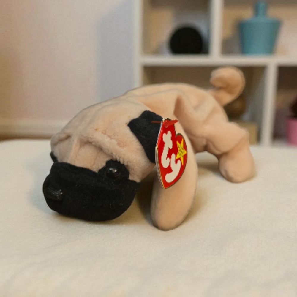BOGO Pugsly Ty Plush Pug with Tan and Black Colors